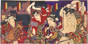 国周「見立本能寺之場」