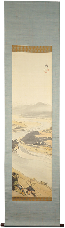 吉田博「自筆画幅　天竜川」