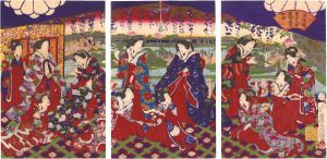 房種「后宮様 亀戸天神藤御遊覧の図」