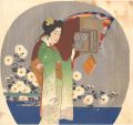 Uchiwa-e: Woman on the Phone