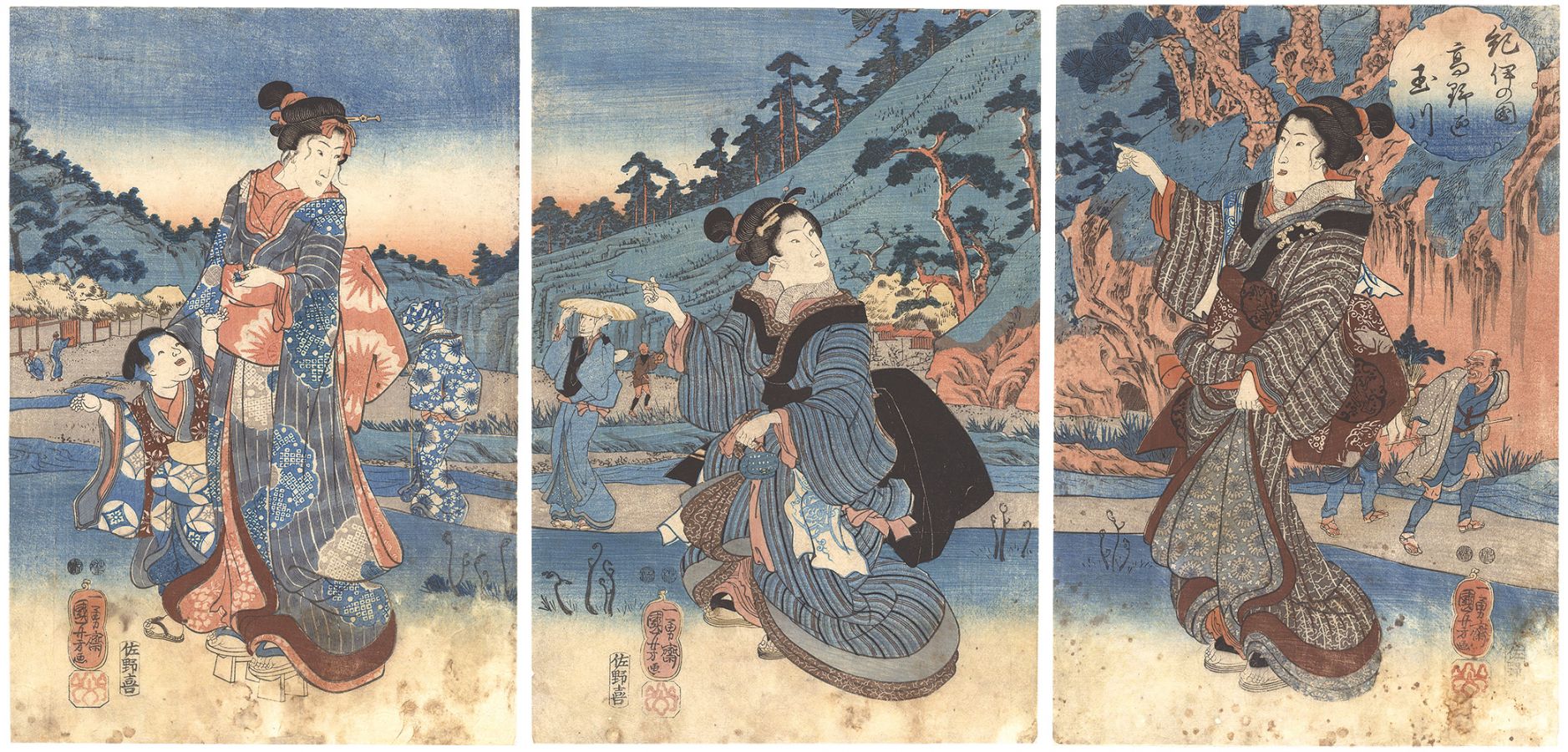 Kuniyoshi “The Koya Jewel River in Kii Province”