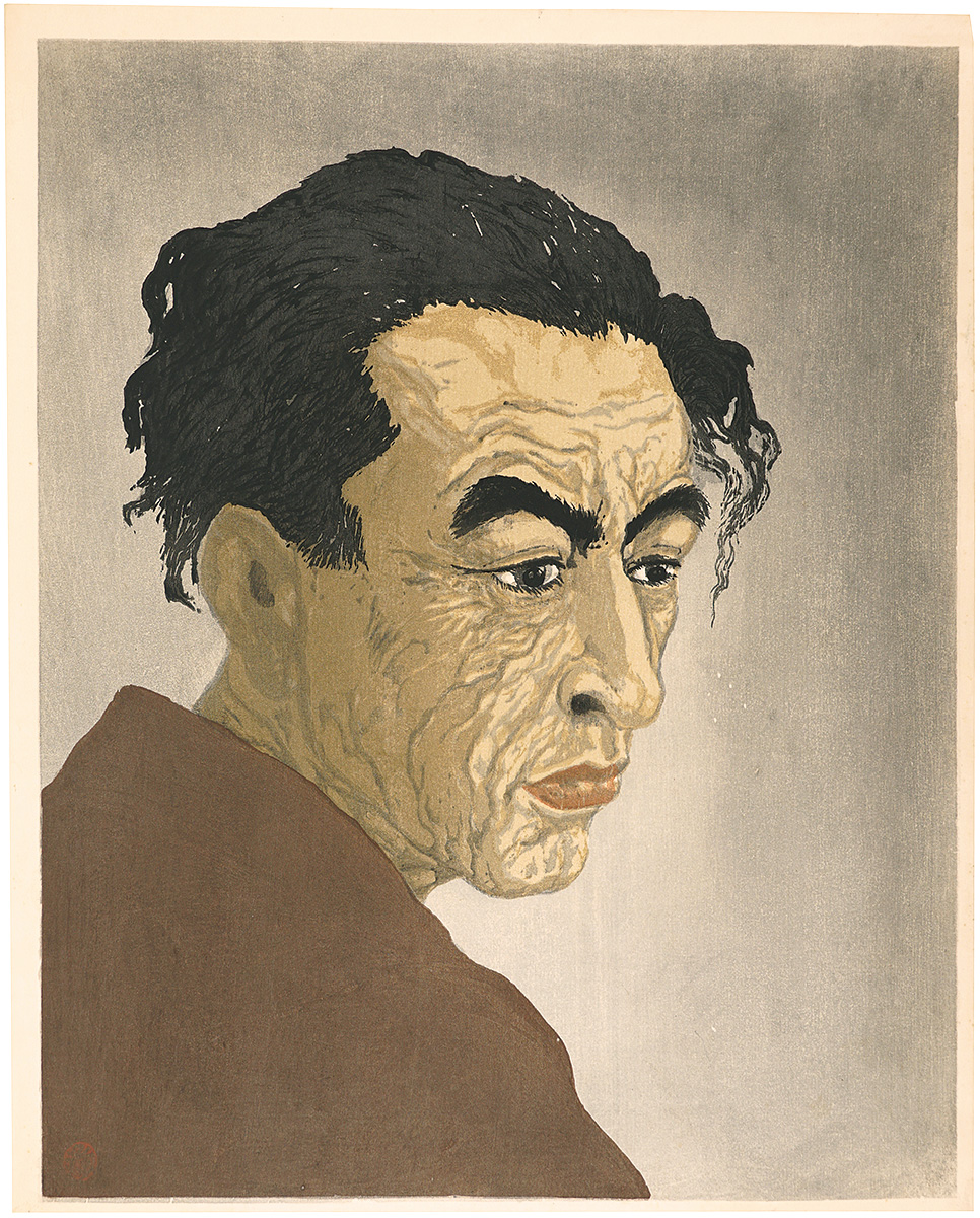 Onchi Koshiro “Author of Ice Isle (Portrait of S. Hagiwara)”