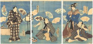 Toyokuni III / Kabuki Play: Yayoi-zakura Hisago no Makubari [宿桜瓢箪■]