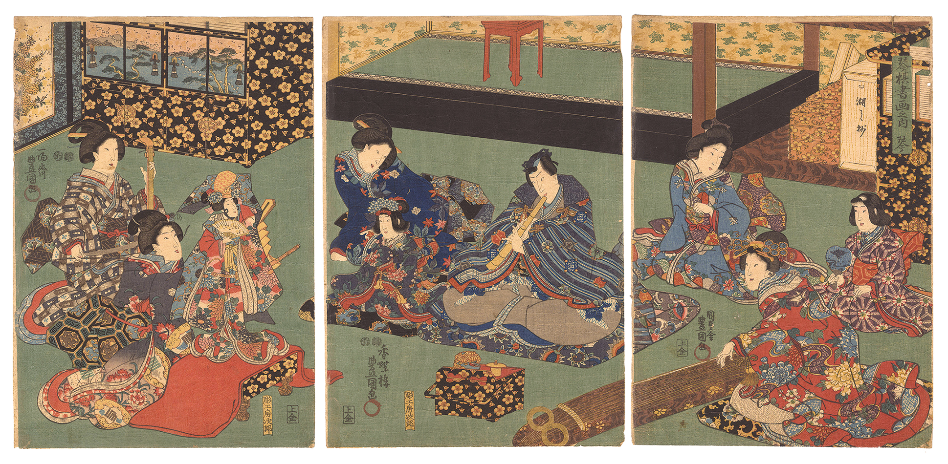 Toyokuni III “The Four Accomplishments / Koto”