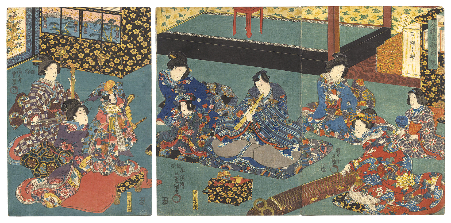 Toyokuni III “The Four Accomplishments / Koto”
