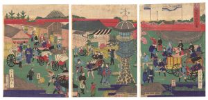 Hiroshige IV / The Shokon Shrine on Kudanzaka Hill in Tokyo [東京九段坂上招魂社之図]
