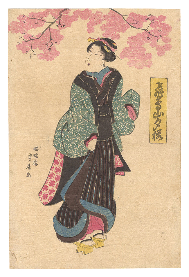 Sadafusa “Evening Cherry Blossoms at Asuka Hill”
