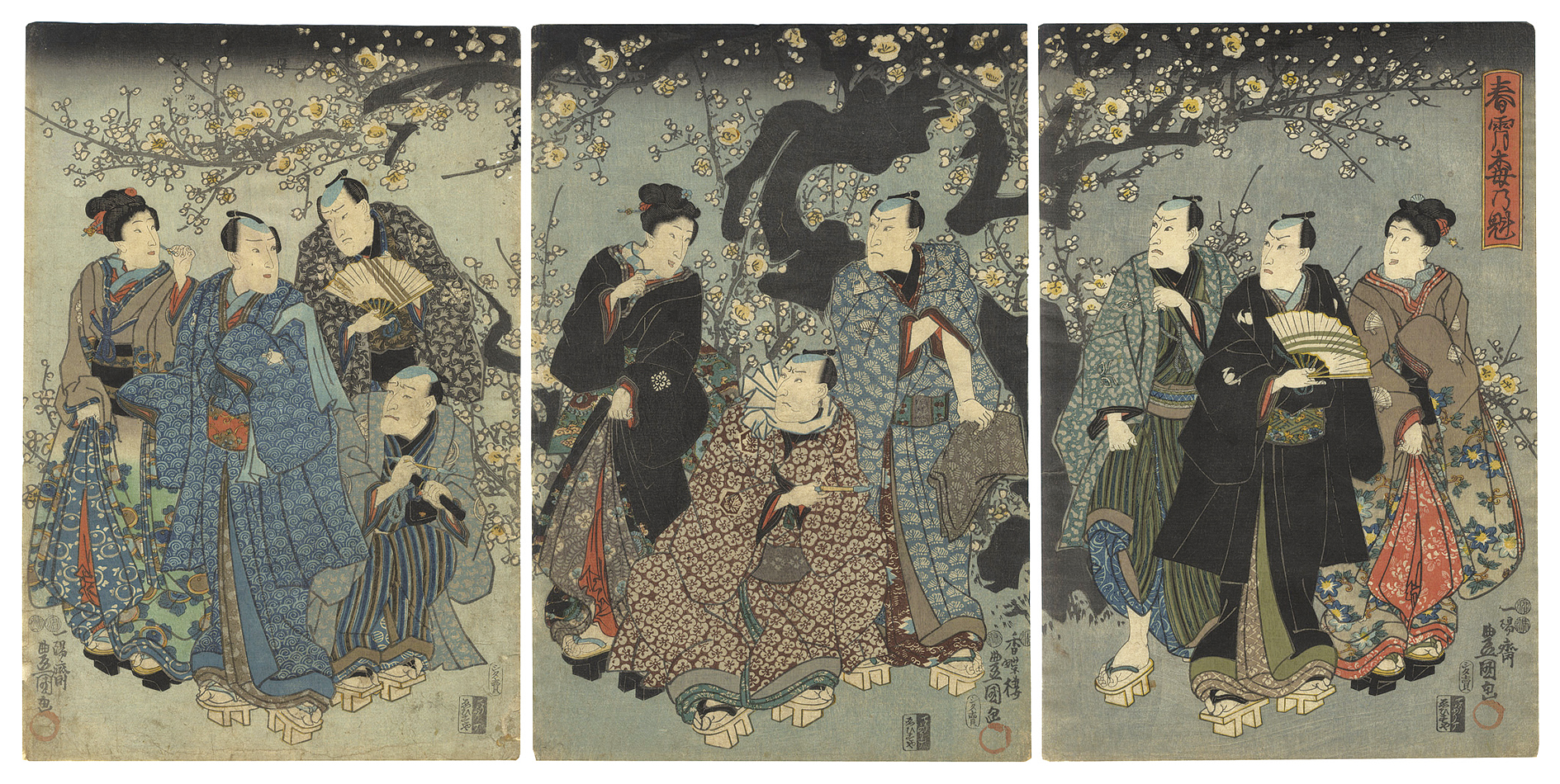 Toyokuni III “Plum Blossoms at Their Height on a Spring Night”