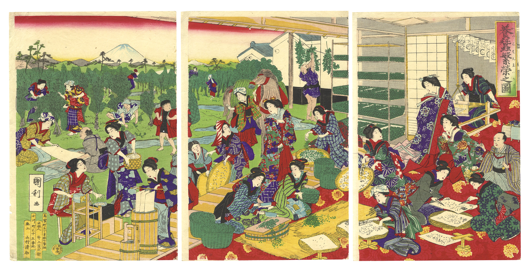 Kunitoshi “Illustration of Flourishing Sericulture”