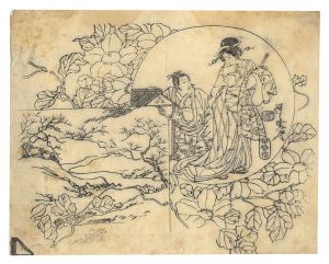 暁斎「団扇絵　校合摺」