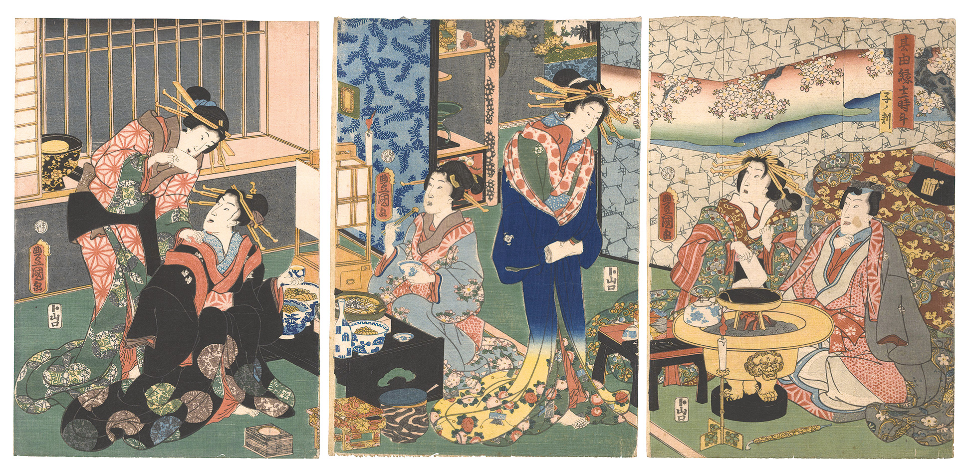 Toyokuni III “Sono yukari 12 tokei / Ne no koku”