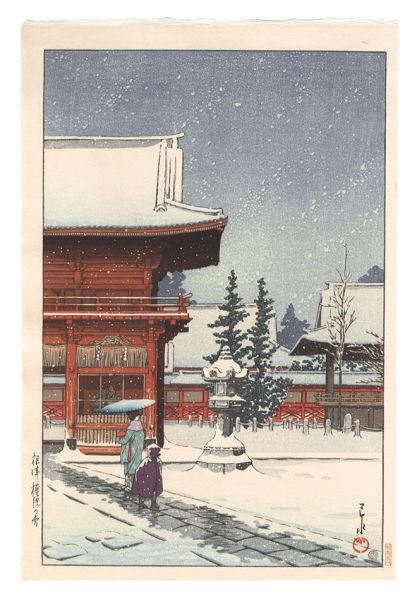 Kawase Hasui “Snow at Nezu Gongen Shrine”