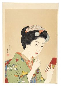 橋口五葉「紅筆持てる女」