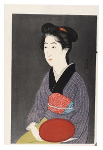 橋口五葉「盆持てる女」