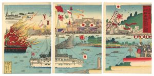 作者不詳「於上野不忍池 旅順口占領祝祭之図」