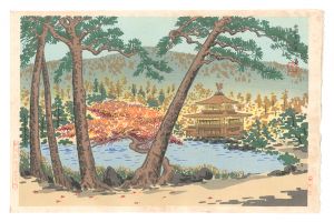 新京名所　金閣寺秋景
