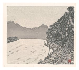 下澤木鉢郎「板画新日本百景　最上川」