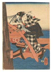 国芳「四季遊観　夏 橋間のすずみ」