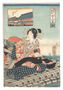 豊国三代 国久「江戸名所百人美女　内藤新宿」