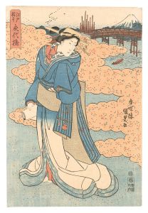 Kunisada I / Bridges in Edo / Eitai Bridge [江戸橋尽　永代橋]