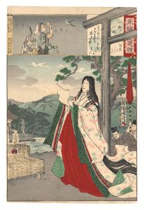 Eastern Brocade Prints: Comparison of Day and Night / Ono no Komachi / Chikanobu