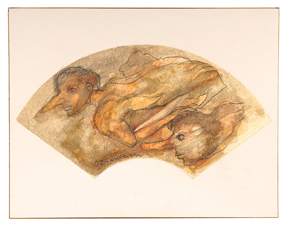 小作青史「自筆画色紙　浮々」