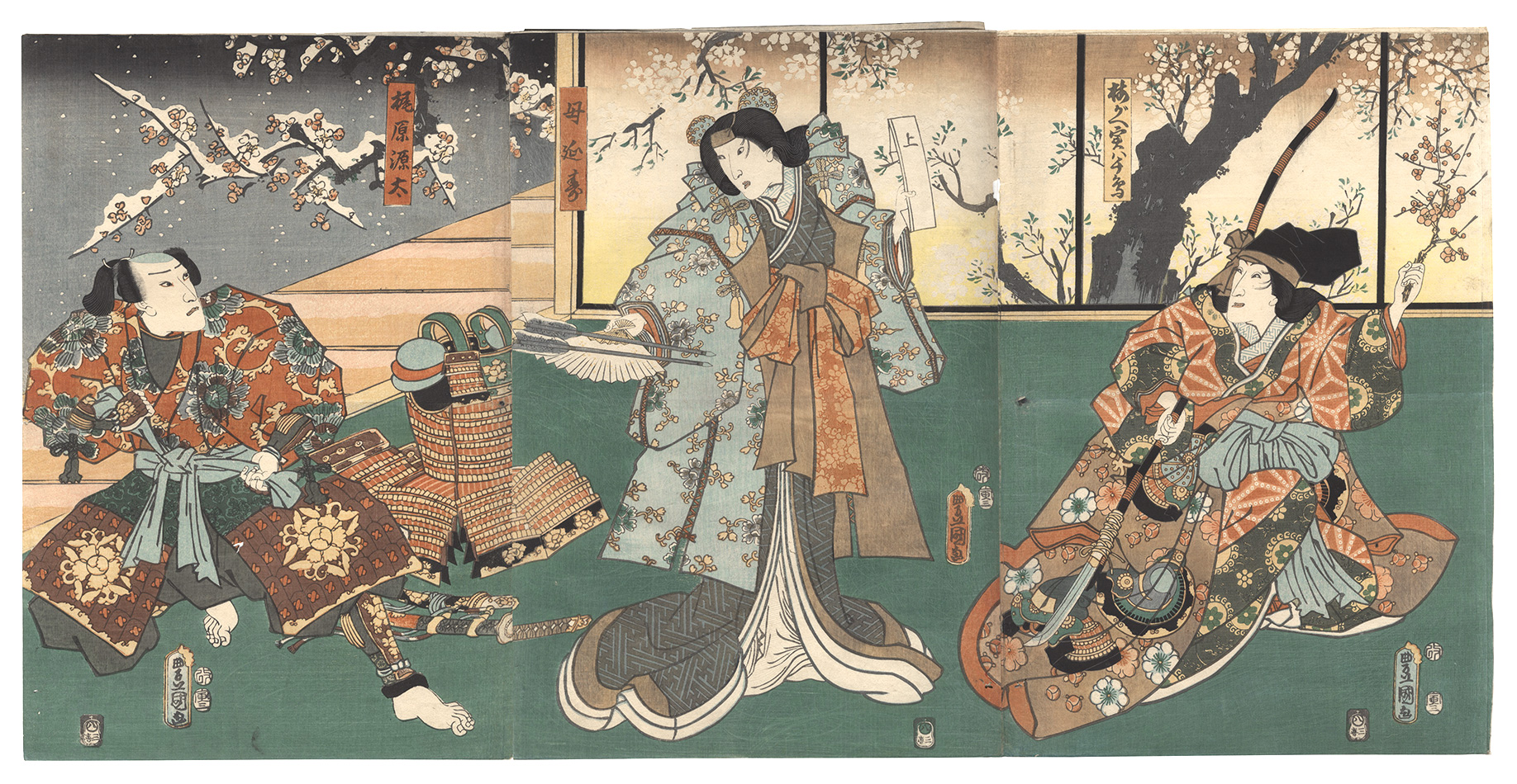 Toyokuni III “Kabuki Play: Ume Yanagi Sakigake-zoshi”