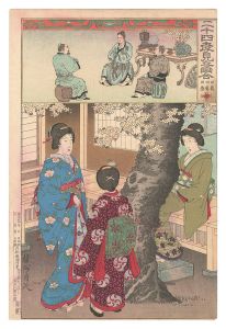 周延「二十四孝見立画合　二十一 田真 田広 田慶」