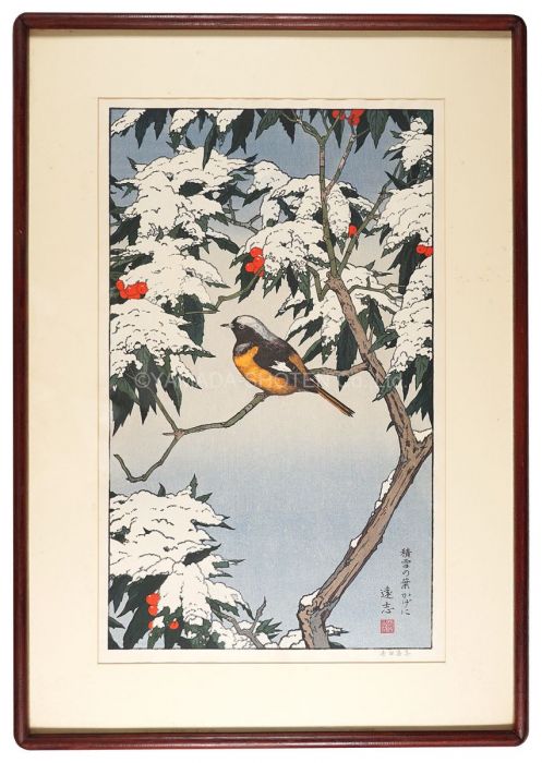 Yoshida Toshi “Sitting under Snow-covered Leaves”