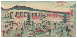 Brick Buildings along the Ginza Street, a Famous View in Tokyo: Flourishing Merchant Houses / Hiroshige III