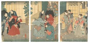 国貞二代「色真猿若葉門松　吉例年頭の図」