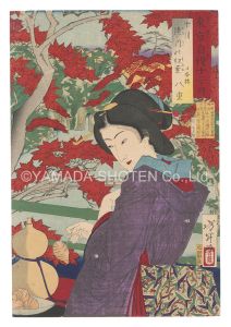 芳年「東京自慢十二ヶ月　十月 滝ノ川の紅葉」