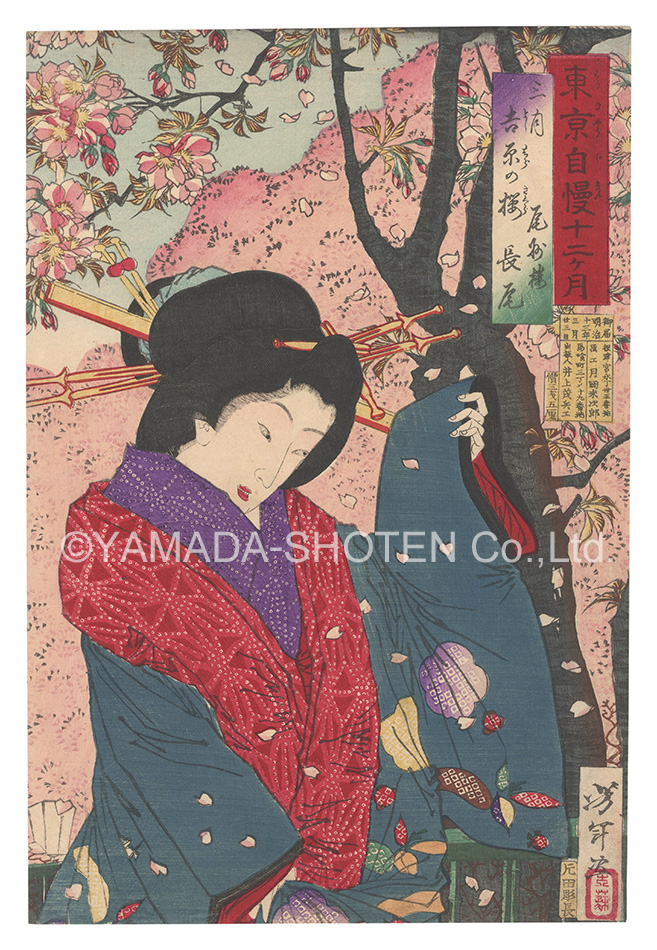 Yoshitoshi “Twelve Months with the Pride of Tokyo / The Third Month: Cherry Blossoms in the Yoshiwara”