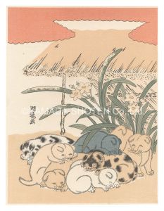 湖龍斎「水仙と小犬【復刻版】」