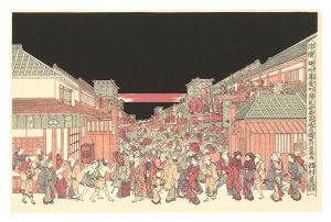 Night sight in the Kao mise season at the theater district of Sakai cho and Fukiya cho【Reproduction】 / Toyoharu