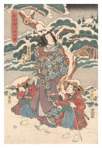 国安「古今百人列女鏡　常盤御前」