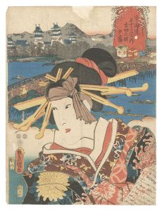 Actors for the Fifty-three Stations of the Tokaido Road / Yoshida Station: Yu'giri / Toyokuni III