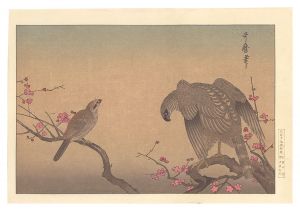 Falcons on Red Plum Branch【Reproduction】 / Utamaro