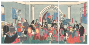 Yoshikazu / Foreigners from Five Nations at a Drinking Party [五ヶ国異人酒宴之図]