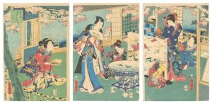 国周「春色酒中花あそび」