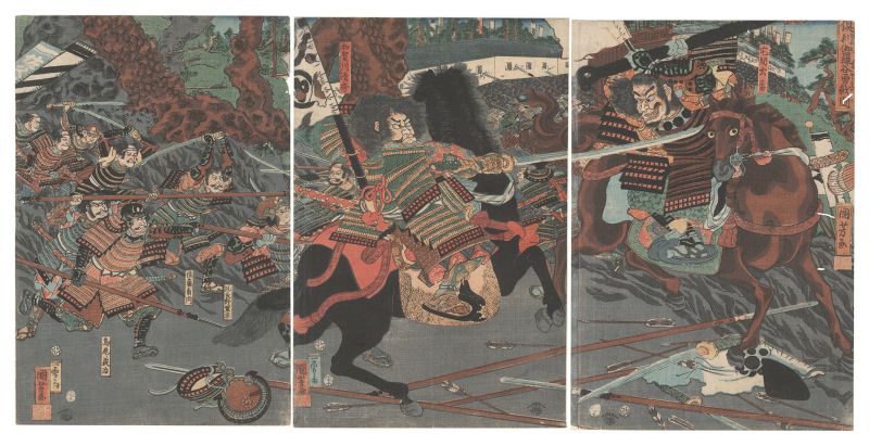 国芳「倶利伽羅谷勇戦図」
