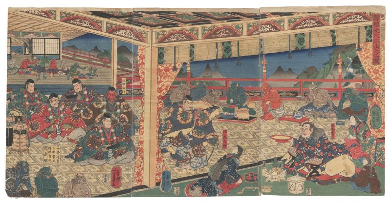 芳員「源頼光大江山入之図」