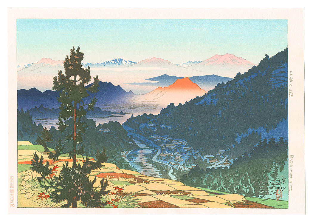 Ito Shinsui “Ten Views of Shinano / Dawn at Kanbayashi”