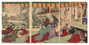 彫画共進会之内　盛衰記西八条別館之図　／　周延