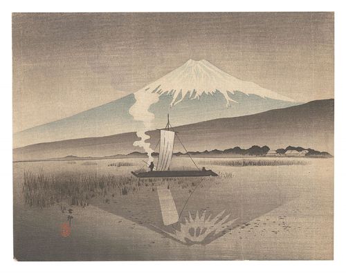Ohara Koson(Shoson) “Sakasa Fuji (tentative title)”