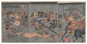 Minamoto Yoshitomo's Night Attack on the Shirakawa Palace in the Hogen and Heiji War / Yoshitora