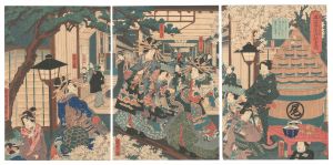 新よし原仮宅 尾張屋彦太郎繁栄図 / 国貞二代