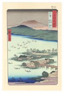 広重初代「六十余州名所図会　加賀 金沢八勝之内 蓮湖之漁火【復刻版】」