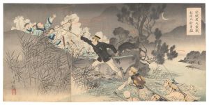 年方「安城渡大激戦松崎大尉勇猛」