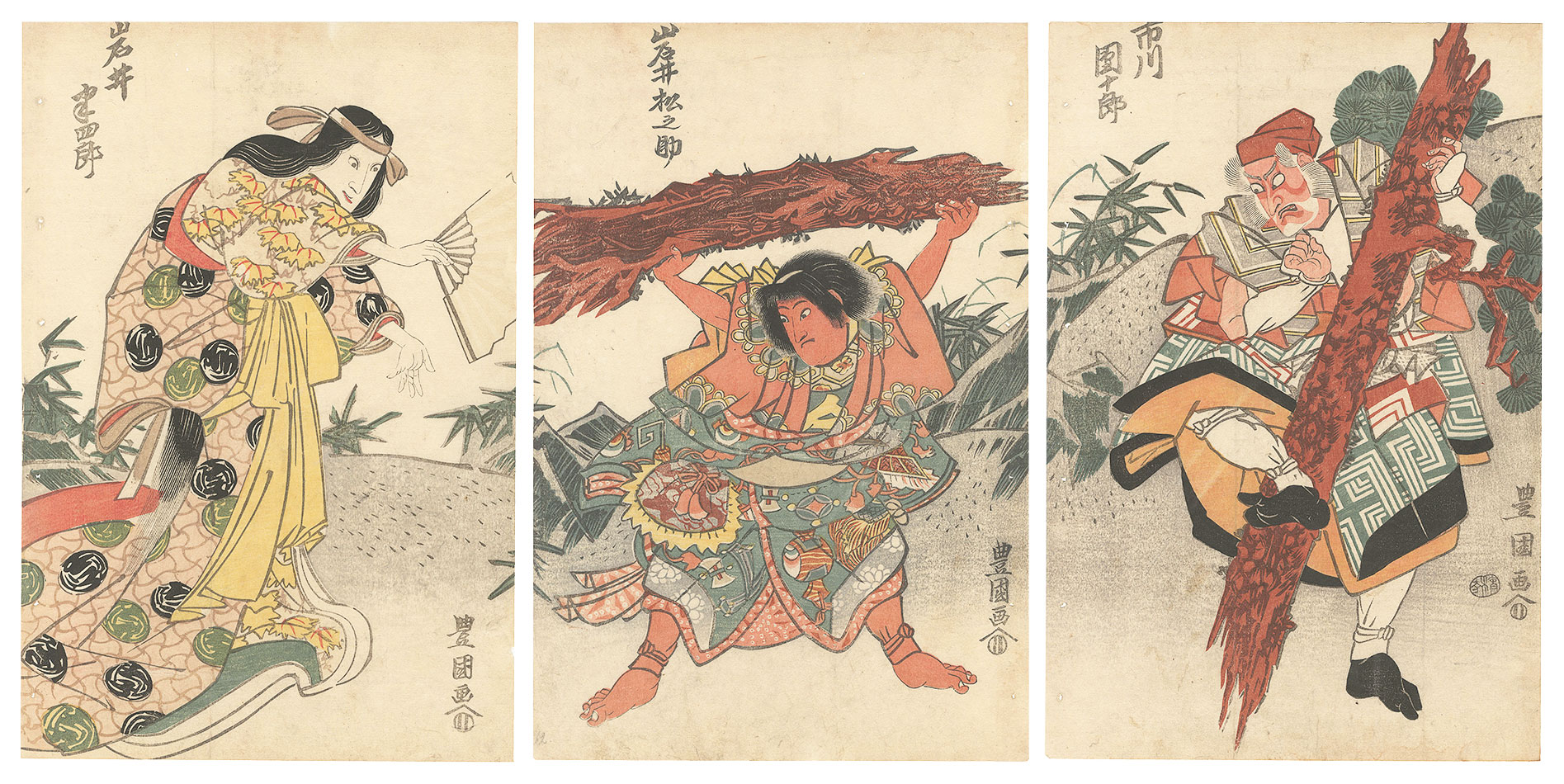 Toyokuni I “Kabuki Play: Modoribashi Sena ni Gohiiki”